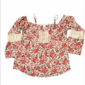 American Rag Off-the-Shoulder Bell Sleeve Floral Top
